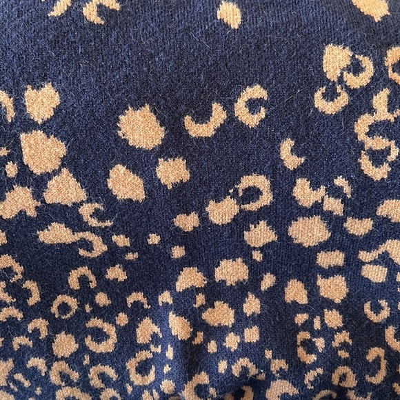 New Sexy Low Back Sweater Dress Blue Brown Cheetah Leopard Print M - Picture 12 of 12